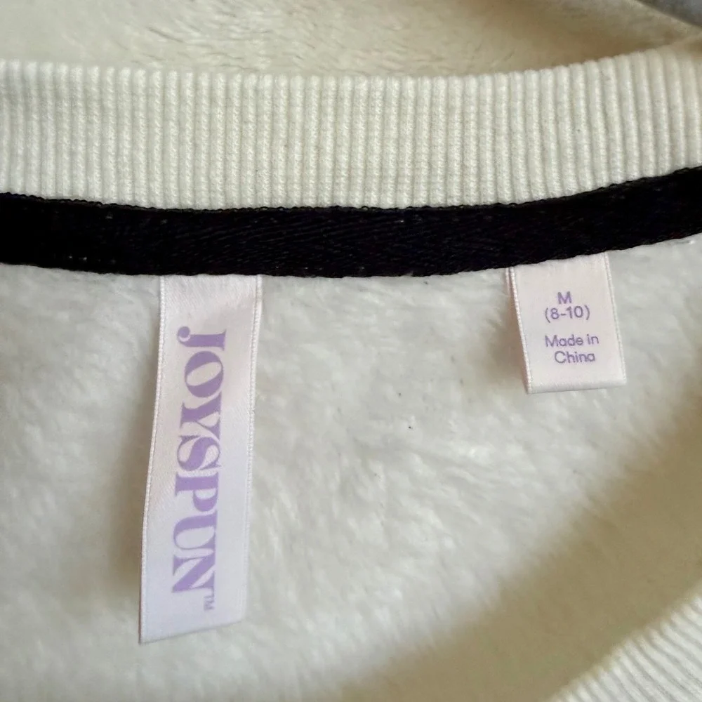 Joyspun Kids NWT Plush Penguin Pajama Top White Girls Sz M 8-10 Soft Loungewear